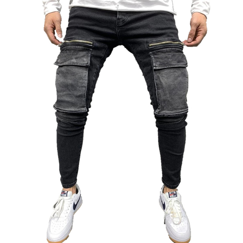 2021 New Fashion Man's Designs Jeans Multi - Pocket Street Hip-Hop Factory Custom Je ( (3)