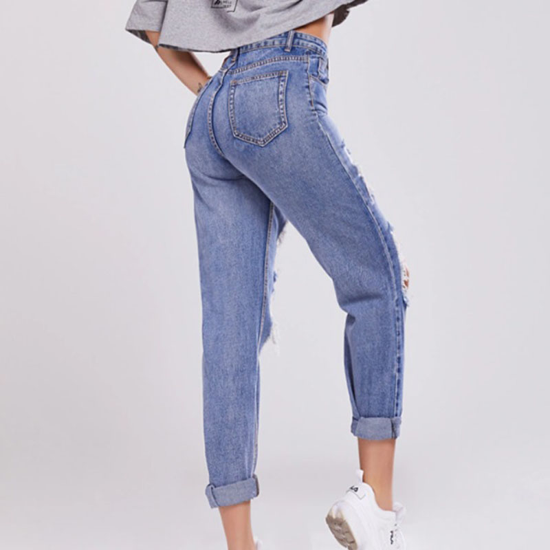 Jeans strappati da donna con pantaloni in denim personalizzati (5)