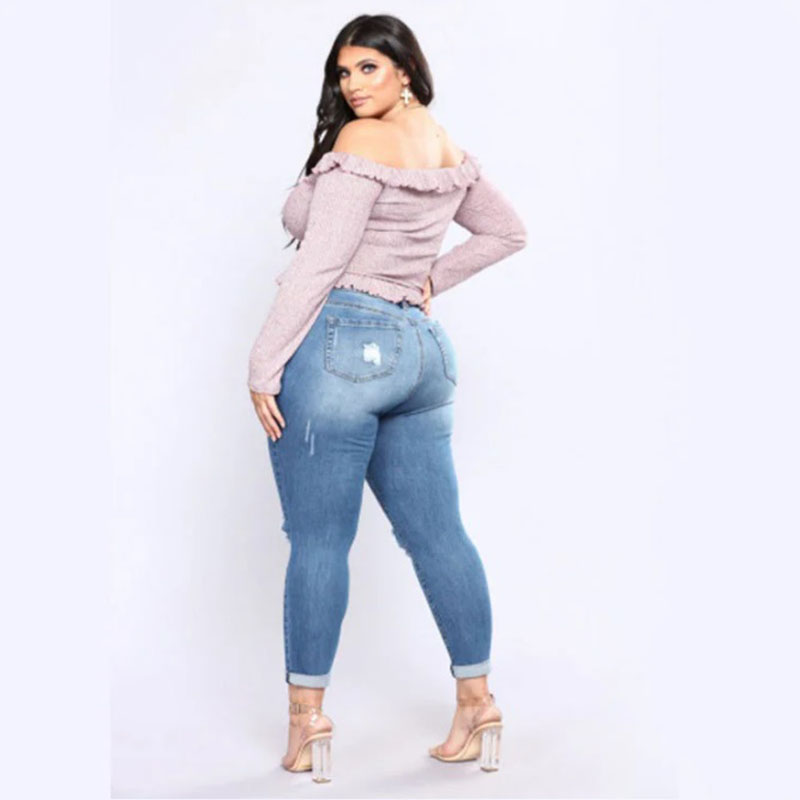 Индивидуальные женские брюки женские джинсовые джинсы (2)