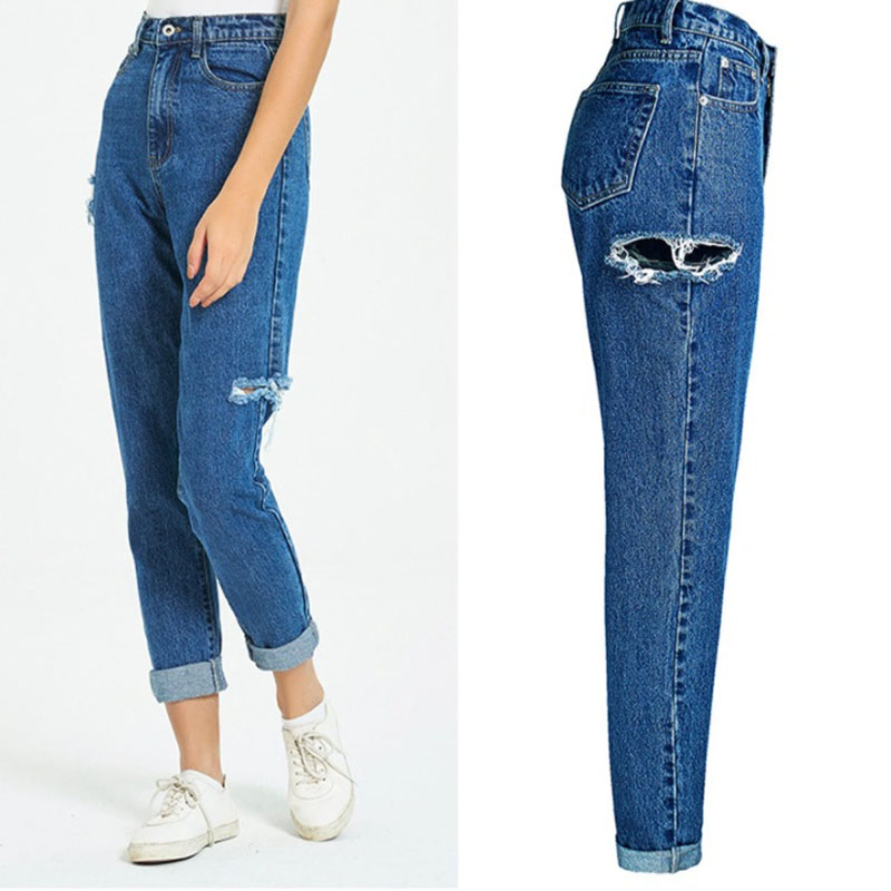 Velkoobchodní móda Dívčí kalhoty roztrhané džíny (5)