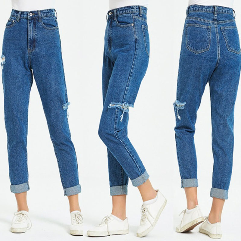ຂາຍສົ່ງເສື້ອຜ້າແຟຊັ່ນເດັກຍິງ Pant Ripped Jeans (6)